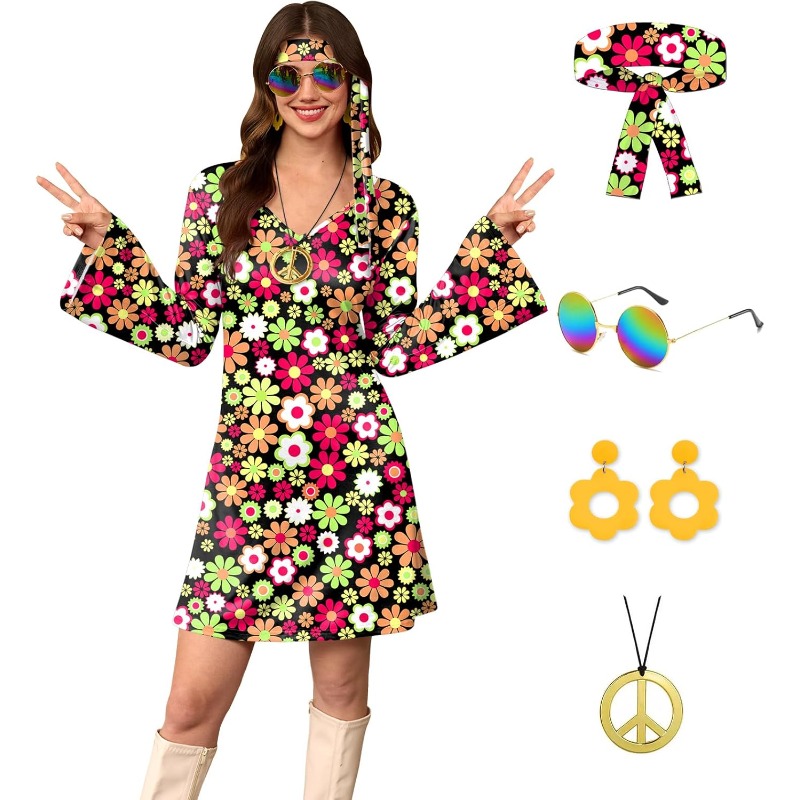 Women'S Accessories In The 60S - Damski 5-częściowy strój na Halloween w