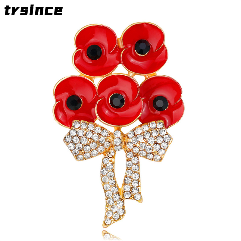 Women'S Accessories Uk - Broszka z maku ze stopu cynku