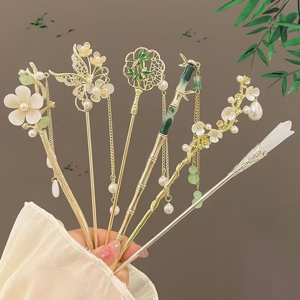 Pearl Hair Pin - 1/6 szt. Elegancka chińska spinka do