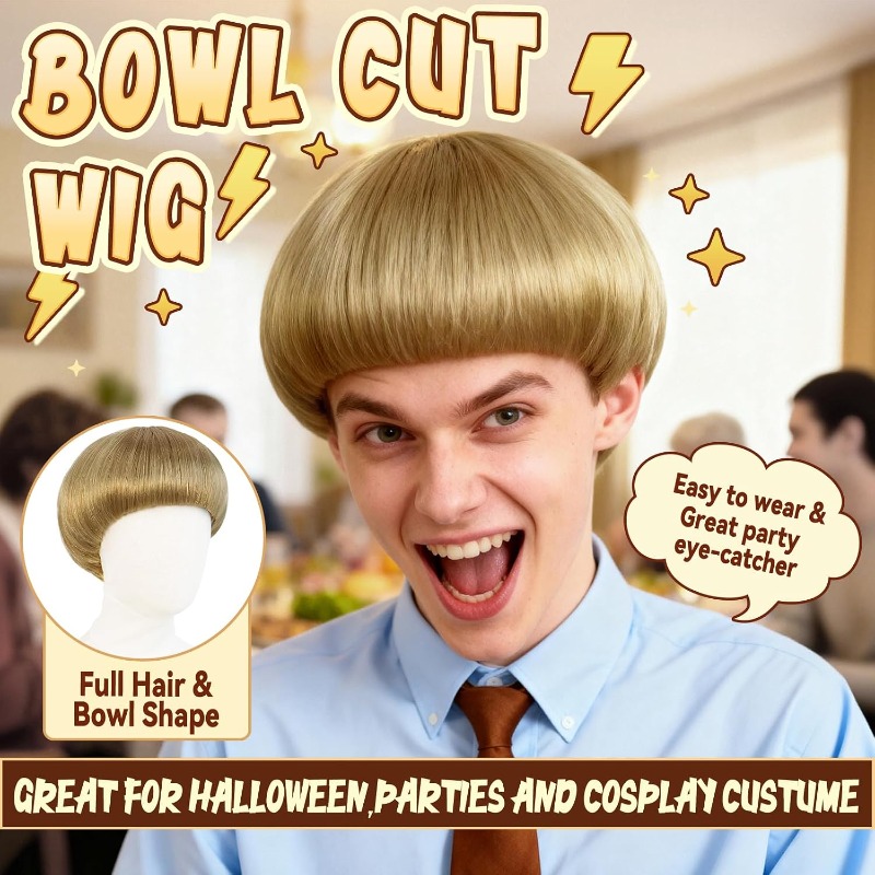 Krótka blond peruka typu bowl  – Women'S Accessories In The 60S recenzja i cena