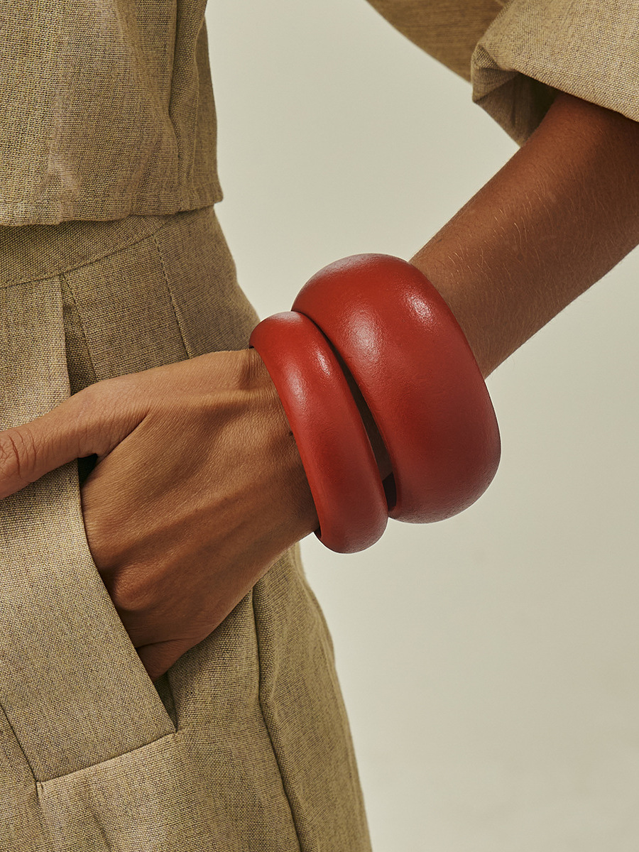 Czerwony Drewniany Szeroki Zes – Women'S Affordable Accessories recenzja i cena