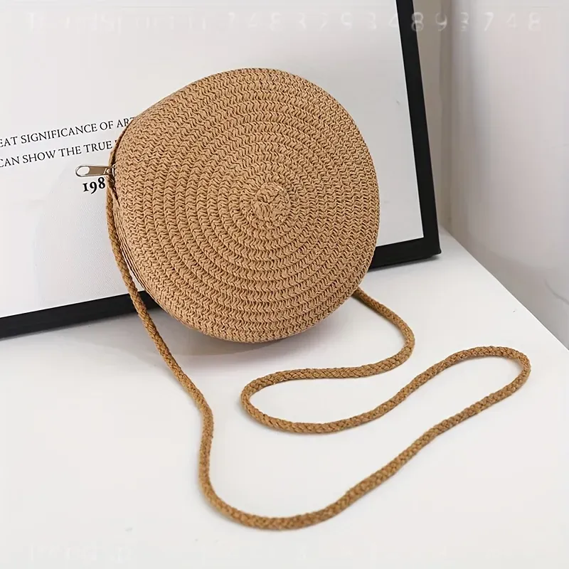 Okrągła tkana torba na ramię z – Women'S Accessories Purse recenzja i cena
