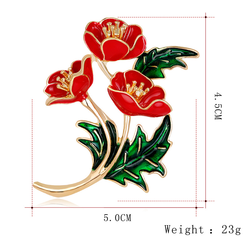 Emaliowana broszka z czerwonym – Women'S Accessories Uk recenzja i cena